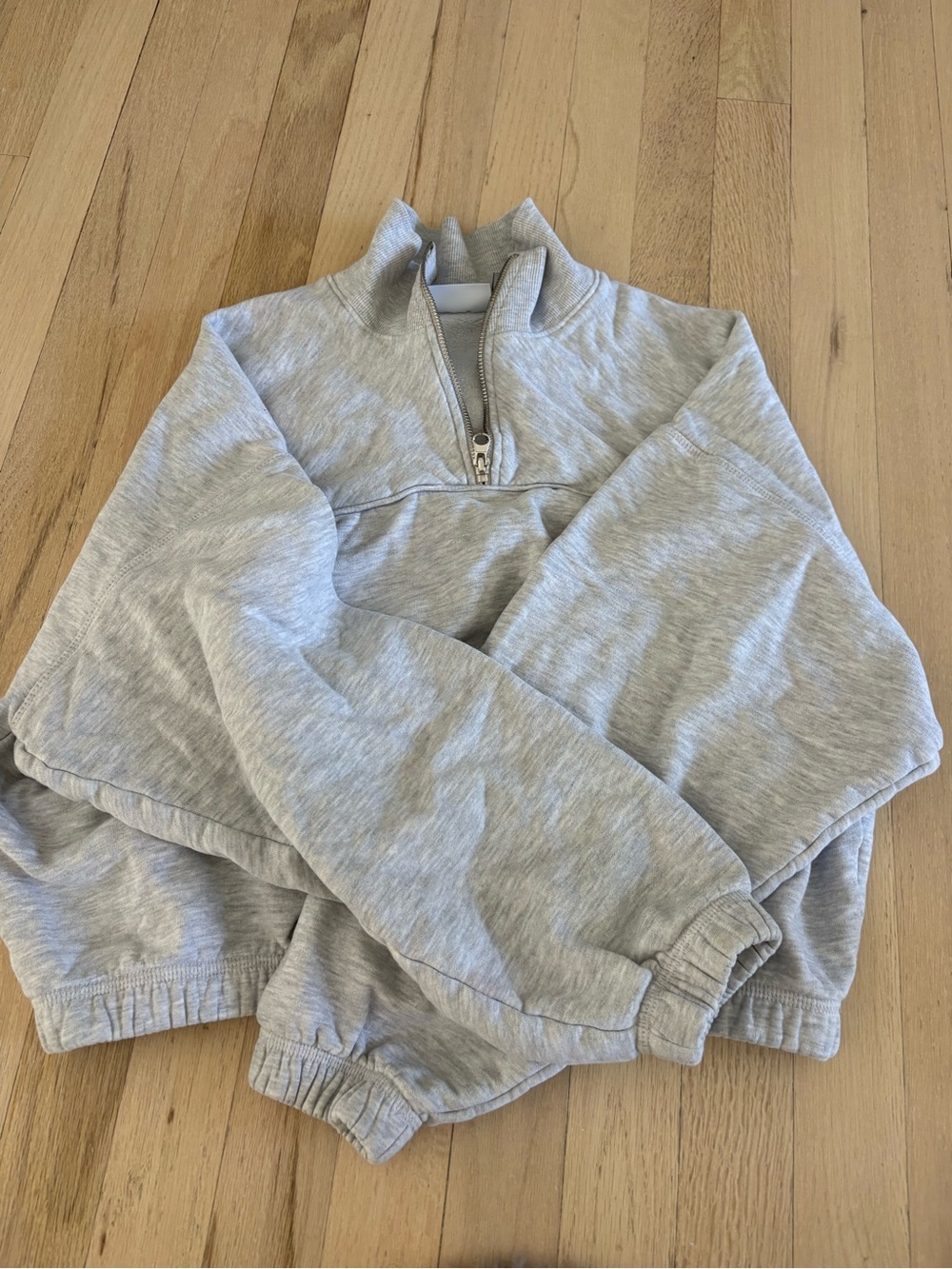 Weekday Heather Gray Half-Zip Pullover Sweatshirt